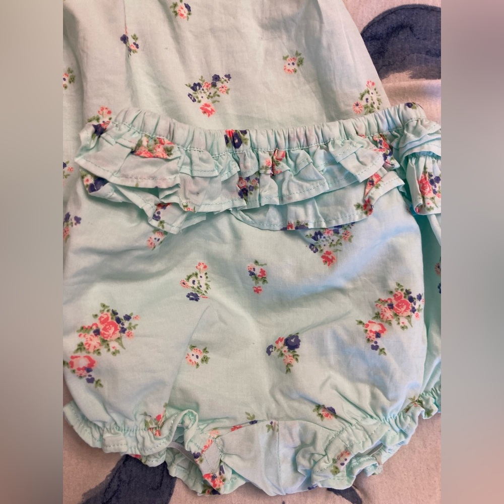 Mint Green Janie and Jack babydoll set with bloomers - Picture 3 of 6